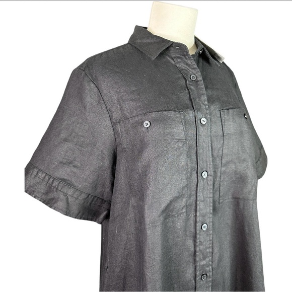 NWT Everlane Black The Daytripper Linen Shirt Dress With Pockets M - Picture 6 of 9